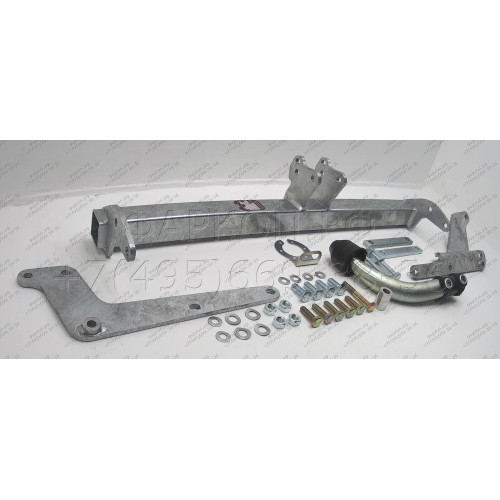 T057A GALIA Полностью оцинкованный фаркоп на Toyota Yaris 2005-2014. Особенности: с 2012 по 2014 необходимо отрегулировать положение глушителя. Тип шара: A. Без выреза бампера. Нагрузки: 1050/50 кг, масса фаркопа 13,25 кг