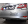 T060C GALIA Полностью оцинкованный фаркоп на Toyota Corolla E15 седан 2007-2013. Подрозетник убирается за бампер. Тип шара: C (горизонтальный съемный). Невидимый вырез бампера. Нагрузки: 1500/60 кг, масса фаркопа 18,17 кг