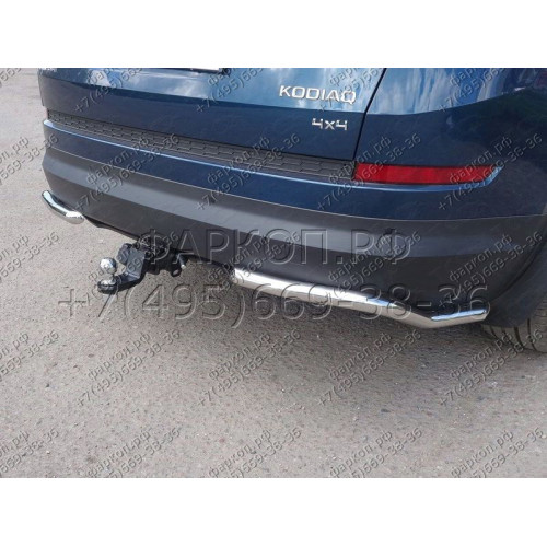 TCU00075N ТСС Фаркоп на Skoda Kodiaq 2017-2023. Требуется подрезка бампера. Тип шара: E (шаровый узел под американский квадрат с нержавеющим шаром). Нагрузки: 2000/100 кг
