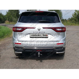 TCU00081N ТСС Фаркоп оцинкованный на Renault Koleos 2017-2020 без подрезки бампера. Тип шара: E (шаровый узел под американский квадрат с нержавеющим шаром). 