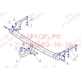 TY 23 AVTOS Фаркоп на Toyota RAV4, кроме удлиненной 2009-2013 без подрезки бампера. Тип шара: A. Нагрузки: 1500/75 кг, масса фаркопа 18,5 кг (без электрики в компле