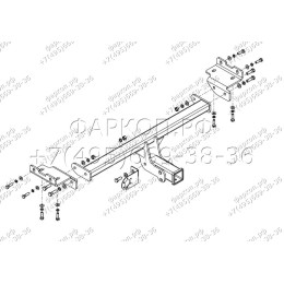 HY 22B AVTOS Фаркоп на Hyundai ix35 2010-2015, Kia Sportage 2010-2015 без снятия и подрезки бампера. Тип шара: E. Нагрузки: 2000/100 кг, масса фаркопа 15 кг (без электрики в ко