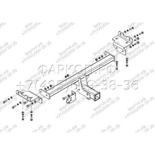 HY 22B AVTOS Фаркоп на Hyundai ix35 2010-2015, Kia Sportage 2010-2015 без снятия и подрезки бампера. Тип шара: E. Нагрузки: 2000/100 кг, масса фаркопа 15 кг (без электрики в комплекте)