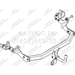 HY 17 AVTOS Фаркоп на Hyundai Starex 4WD 1997-2008, Hyundai H1 4WD 1997-2008 без подрезки бампера. Тип шара: A. Нагрузки: 1200/75 кг, масса фаркопа 15 кг (без электрики в комплек