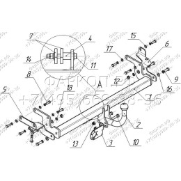 MI 22 AVTOS Фаркоп на Mitsubishi Lancer IX седан 2003-2007. Необходима подрезка бампера. Тип шара: A. Нагрузки: 1000/75 кг, масса фаркопа 15 кг (без электрики в компле