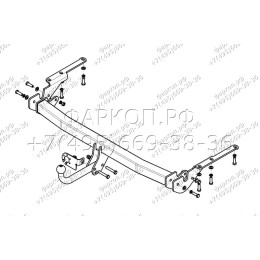 TY 23 AVTOS Фаркоп на Toyota RAV4, кроме удлиненной 2009-2013 без подрезки бампера. Тип шара: A. Нагрузки: 1500/75 кг, масса фаркопа 18,5 кг (без электрики в компле