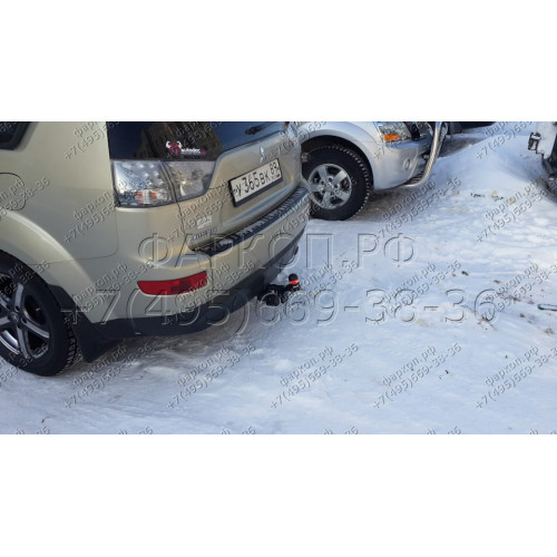 4165-E ORIS Фаркоп на Mitsubishi Outlander XL7 2007-2012, Peugeot 4007 2007-2012, Citroen C-Crosser 2007-2012 без выреза в бампере. Тип шара: E. Нагрузки: 1500/50 кг, масса фаркопа 25,15 кг (без электрики в комплекте)