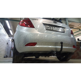 K110-A Лидер-плюс ТСУ для Kia Ceed хетчбек 2007-2012, Hyundai i30 хетчбек 2007-2012 без снятия и выреза бампера. Нагрузки: 1200/75 кг, масса фаркопа 14,08 кг (без электр