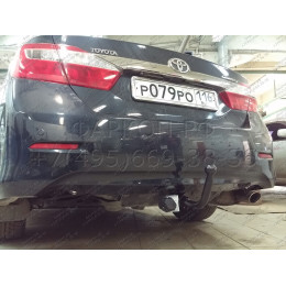 T106-A Лидер-плюс ТСУ для Toyota Camry седан 2006-2012, 2012-2017 без выреза бампера. Нагрузки: 1300/75 кг, масса фаркопа 18,54 кг (без электрики в комплекте)
