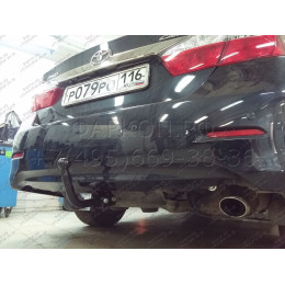 T106-A Лидер-плюс ТСУ для Toyota Camry седан 2006-2012, 2012-2017 без выреза бампера. Нагрузки: 1300/75 кг, масса фаркопа 18,54 кг (без электрики в комплекте)