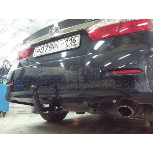 T106-A Лидер-плюс ТСУ для Toyota Camry седан 2006-2012, 2012-2017 без выреза бампера. Нагрузки: 1300/75 кг, масса фаркопа 18,54 кг (без электрики в комплекте)