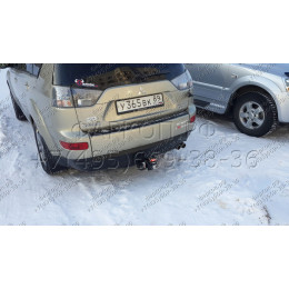 4165-E ORIS Фаркоп на Mitsubishi Outlander XL7 2007-2012, Peugeot 4007 2007-2012, Citroen C-Crosser 2007-2012 без выреза в бампере. Тип шара: E. Нагрузки: 1500/50 кг, масса фаркопа 25,15 кг (без 