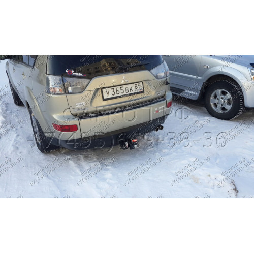 4165-E ORIS Фаркоп на Mitsubishi Outlander XL7 2007-2012, Peugeot 4007 2007-2012, Citroen C-Crosser 2007-2012 без выреза в бампере. Тип шара: E. Нагрузки: 1500/50 кг, масса фаркопа 25,15 кг (без электрики в комплекте)