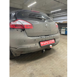 9050 Трейлер Фаркоп для Renault Megane 3 хетчбек 5 дверей 2008-2016 без подрезки бампера. Тип шара: A. Нагрузки: 1050/50 кг, масса фаркопа 17,9 кг (без электрики в 