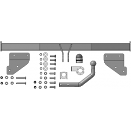 90907-A MOTODOR Фаркоп с оцинкованным шаром на Hyundai Solaris II седан 2017-2022, Kia Rio IV седан (дорестайл) 2017-2021, Solaris HS 2024-. Требуется подрезка бампера. Тип шара: 