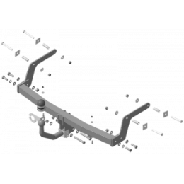92107-A MOTODOR Фаркоп с оцинкованным шаром на Lada XRay 2016-2022, Lada X-Ray Cross 2018-2022 без выреза в бампере. Тип шара: A. Нагрузки: 900/75 кг, масса фаркопа 15 кг (без э