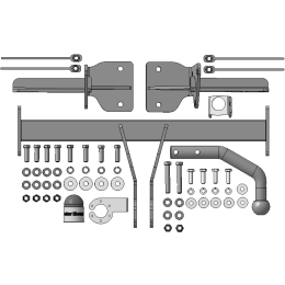 92202-A MOTODOR Фаркоп с оцинкованным шаром на Subaru Forester 2018-2024. Требуется подрезка бампера. Тип шара: A. Нагрузки: 1500/100 кг, масса фаркопа 18,3 кг (без эле