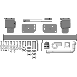 97201-A MOTODOR Фаркоп с оцинкованным шаром на Changan CS75FL 2018-2023. Необходима подрезка кронштейна бампера. Тип шара: A. Нагрузки 1500/75 кг, масса фаркопа 18 