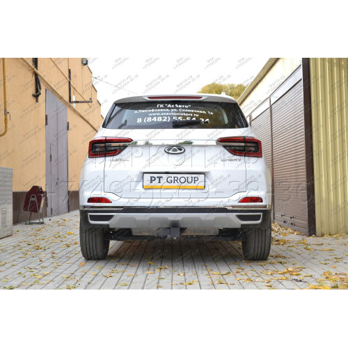 CTH-21-991122.00 PT GROUP Фаркоп на Tenet T4 2025-, Chery Tiggo 4 2024-, Chery Tiggo 4 Pro 2022-, Chery Tiggo 4 2019-2023 без подрезки бампера. Тип шара: E (легкосъемный шар под квадрат). Нагрузки: 1500/75 кг, масса фаркопа 17 кг (без электрики в комплект