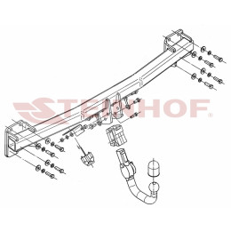 A-093 STEINHOF Фаркоп на Volkswagen Touareg 2002-2010, 2010-2018, Porsche Cayenne 2002-2010, 2010-2017, Audi Q7 (вкл. S-line) 2006-2015. Требуется подрезка бампера. Тип шара: AV (вертикальное быст