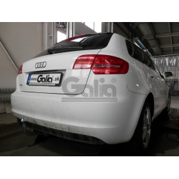 A045A GALIA Полностью оцинкованный фаркоп на Audi A3 Sportback хетчбек 5 дверей 2004-2008, 2008-2013. Тип шара: A. Подрезка бампера. Нагрузки: 1600/75 кг, масса фаркопа 