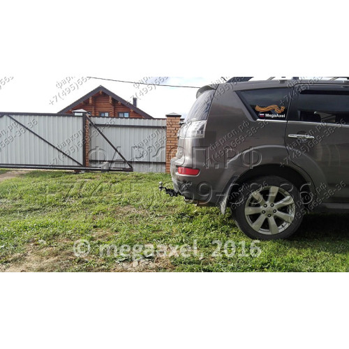 4165-E ORIS Фаркоп на Mitsubishi Outlander XL7 2007-2012, Peugeot 4007 2007-2012, Citroen C-Crosser 2007-2012 без выреза в бампере. Тип шара: E. Нагрузки: 1500/50 кг, масса фаркопа 25,15 кг (без электрики в комплекте)