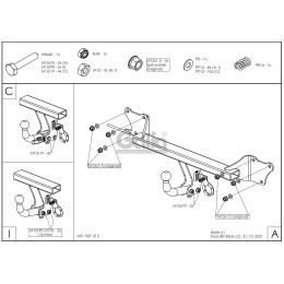 B018C GALIA Полностью оцинкованный фаркоп на BMW X1 E84 2009-2015, кроме M-обвеса. Подрозетник убирается за бампер. Тип шара: C (горизонтальный съемный). Бе