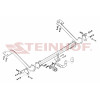 C-015 STEINHOF Фаркоп на Citroen Berlingo II LWB L2 2008-2019, Peugeot Partner II LWB L2 2008-2019 без снятия и подрезки бампера. Тип шара: A. Нагрузки: 1600/70 кг, масса фаркопа 22,3 кг (без электрики в комплекте)