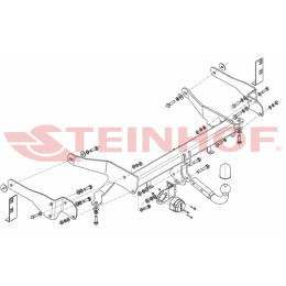 C-278 STEINHOF Фаркоп на Chevrolet Captiva 2013-2018. Требуется подрезка бампера. Тип шара: A. Нагрузки: 2000/80 кг, масса фаркопа 18,1 кг (без электрики в комплекте)