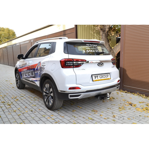 CTH-21-991122.00 PT GROUP Фаркоп на Tenet T4 2025-, Chery Tiggo 4 2024-, Chery Tiggo 4 Pro 2022-, Chery Tiggo 4 2019-2023 без подрезки бампера. Тип шара: E (легкосъемный шар под квадрат). Нагрузки: 1500/75 кг, масса фаркопа 17 кг (без электрики в комплект