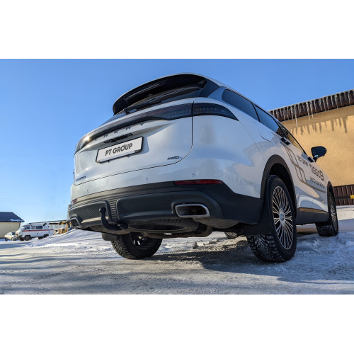 CTN-24-991422.00 PT GROUP Фаркоп на Chery Tiggo 9 2024-, Jaecoo J8 2024- без снятия и подрезки бампера. Тип шара: AV (вертикально-съемный с ключом). Нагрузки: 1000/75 кг, масса фаркопа 19 кг (без электрики в комплекте)