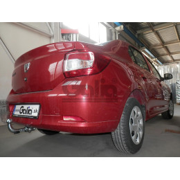 D043C GALIA Полностью оцинкованный фаркоп на Renault Logan II седан, кроме Stepway 2014-2022. Тип шара: C (горизонтальный съемный). Установка без снятия и выреза 