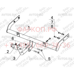 DO 03 AVTOS Фаркоп на Datsun on-DO 2014-2020 без подрезки бампера. Тип шара: A. Нагрузки: 1000/75 кг, масса фаркопа 9 кг (без электрики в комплекте)
