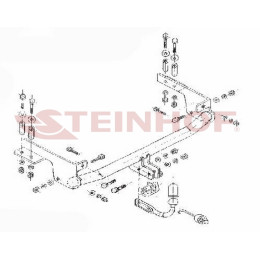 F-126 STEINHOF Фаркоп на FIAT Punto II хетчбек 3/5 дверей 09/1999-06/2003, 06/2003-2010 без подрезки бампера. Тип шара: A. Нагрузки: 1100/60 кг, масса фаркопа 15,8 кг (без элект