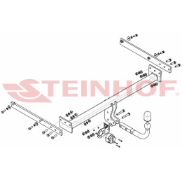 F-275 STEINHOF Фаркоп на Ford Kuga 2WD/4WD 2008-2013 без подрезки бампера. Тип шара: A. Нагрузки: 2100/105 кг, масса фаркопа 19,7 кг (без электрики в комплекте)
