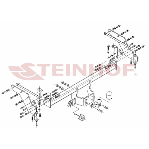 F-280 STEINHOF Фаркоп на Ford Ranger Pickup 4WD, кроме версии со ступенькой 1999-2011, Mazda B2500 Pickup 4WD, кроме версии со ступенькой 1999-2006, Mazda BT-50 Pickup 4WD, кроме версии со ступенькой 2007-2011 без подрезки бампера. Тип шара: F. Нагрузки: 