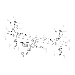 F.0211.001 BERG Фаркоп на Exeed TXL 2021-2024 (1-й рестайлинг) без снятия и подрезки бампера. Тип шара: A. Нагрузки: 1500/75 кг, масса фаркопа 18,8 кг (без электрики в