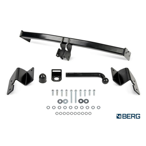 F.2311.001 BERG Фаркоп на Hyundai Solaris 2017-2020, 2020-2022, Kia Rio 2017-2020, 2020-2022 (без ПТФ), Solaris HS 2024- без подрезки бампера. Тип шара: A. Нагрузки: 1200/75 кг, масса фаркопа 17,8 кг (без электрики в комплекте)
