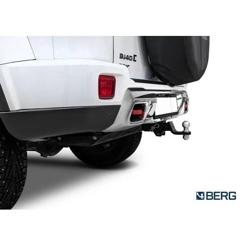 F.3411.002 BERG Фаркоп на BAIC BJ40 2023- без подрезки бампера. Тип шара: E. Нагрузки: 1500/75 кг, масса фаркопа 11,7 кг (без электрики в комплекте)