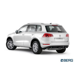 F.5813.001 BERG Фаркоп на Volkswagen Touareg 2010-2018, Audi Q7 2006-2015, Porsche Cayenne 2010-2017 без подрезки бампера. Тип шара: A. Нагрузки: 3500/100 кг, масса фаркопа 22,7 кг (без элек