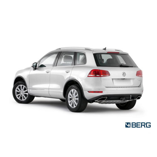 F.5813.001 BERG Фаркоп на Volkswagen Touareg 2010-2018, Audi Q7 2006-2015, Porsche Cayenne 2010-2017 без подрезки бампера. Тип шара: A. Нагрузки: 3500/100 кг, масса фаркопа 22,7 кг (без электрики в комплекте)