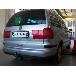 F104A GALIA Полностью оцинкованный фаркоп на Ford Galaxy 2000-2006, SEAT Alhambra 2000-2010, Volkswagen Sharan 2000-2010 2WD/4WD. Подрозетник убирается за бампер. Тип шара: A. Без выре