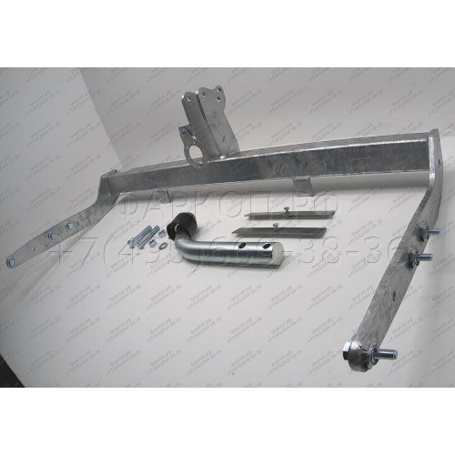 F104A GALIA Полностью оцинкованный фаркоп на Ford Galaxy 2000-2006, SEAT Alhambra 2000-2010, Volkswagen Sharan 2000-2010 2WD/4WD. Подрозетник убирается за бампер. Тип шара: A. Без выреза бампера. Нагрузки: 2000/85 кг, масса фаркопа 16,42 кг