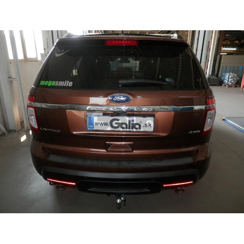 F123A GALIA Полностью оцинкованный фаркоп на Ford Explorer 2011-2015 (без подрезки бампера), Ford Explorer 2015-2020 (минимальная подрезка бампера). Подрозетник убирается за бампер. Тип шара: A. Нагрузки: 2400/130 кг, масса фаркопа 19,62 кг