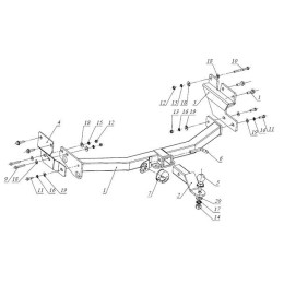 FA 0595-E Бизон Фаркоп на Great Wall Hover H5 2010-2016, Haval H5 2020-2021, DW Hower H5 2017-2019 без подрезки бампера. Тип шара: E (легкосъемный шар под квадрат). Нагрузки: 2800/120 