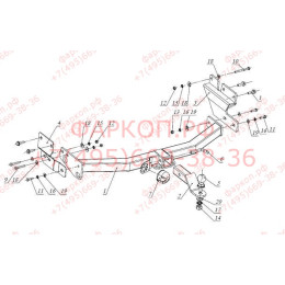 FA 0595-E Бизон Фаркоп на Great Wall Hover H5 2010-2016, Haval H5 2020-2021, DW Hower H5 2017-2019 без подрезки бампера. Тип шара: E (легкосъемный шар под квадрат). Нагрузки: 2800/120 