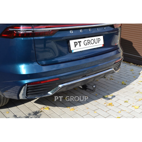 GMN-21-991422.00 PT GROUP Фаркоп на Geely Monjaro 2022-. Необходима подрезка бампера. Тип шара: AV (вертикально-съемный с ключом). Нагрузки: 1250/75 кг, масса фаркопа 20 кг (без электрики в комплекте)