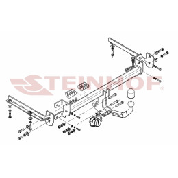 H-038 STEINHOF Фаркоп на Honda Accord седан 07/2008-2015. Требуется подрезка бампера. Тип шара: A. Нагрузки: 1800/75 кг, масса фаркопа 19,1 кг (без электрики в комплек