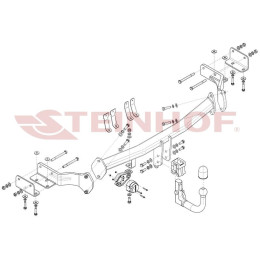 H-230 STEINHOF Фаркоп на Hyundai ix55 2WD/4WD 2008-2012. Требуется подрезка бампера. Тип шара: AV (вертикальное быстросъемное крепление шара на ключе). Нагрузки: 3