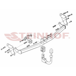 H-254 STEINHOF Фаркоп на Hyundai i20 хетчбек 5 дверей (PB) 2008-2012 без снятия и подрезки бампера. Тип шара: AV (вертикальное быстросъемное крепление шара на к